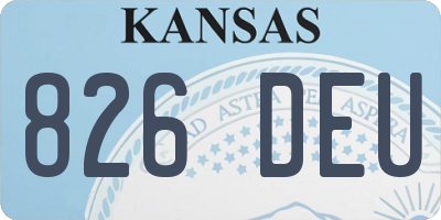 KS license plate 826DEU