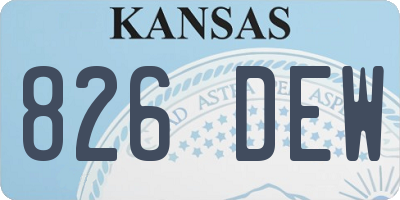 KS license plate 826DEW