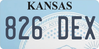 KS license plate 826DEX