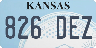 KS license plate 826DEZ