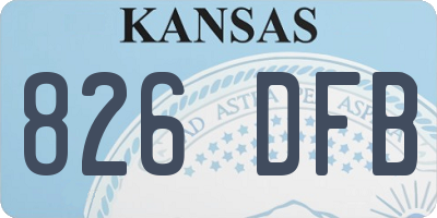 KS license plate 826DFB
