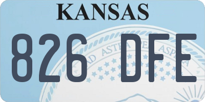 KS license plate 826DFE