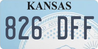 KS license plate 826DFF