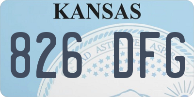 KS license plate 826DFG