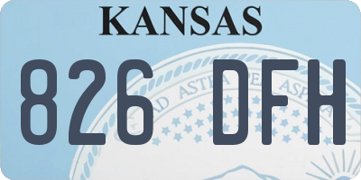 KS license plate 826DFH