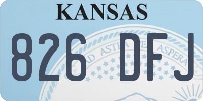 KS license plate 826DFJ
