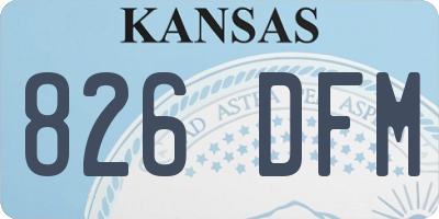 KS license plate 826DFM