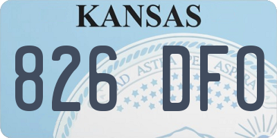 KS license plate 826DFO