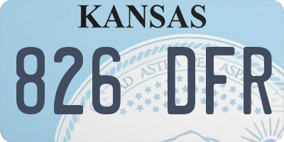 KS license plate 826DFR
