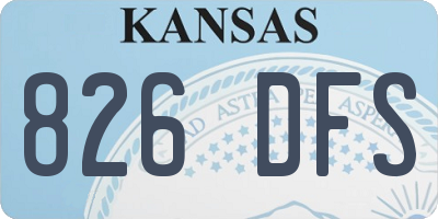 KS license plate 826DFS