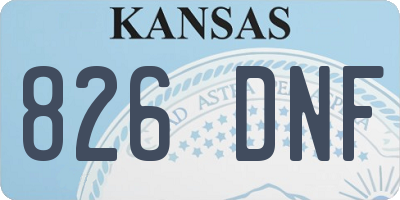 KS license plate 826DNF