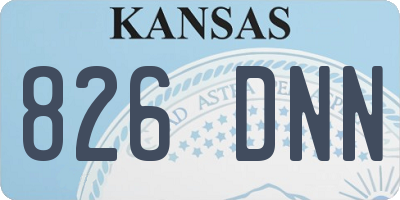 KS license plate 826DNN
