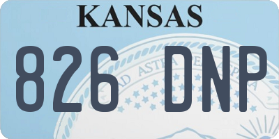 KS license plate 826DNP