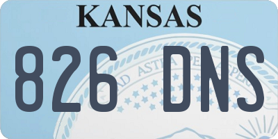 KS license plate 826DNS
