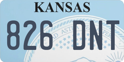 KS license plate 826DNT