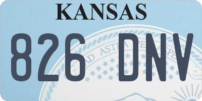 KS license plate 826DNV