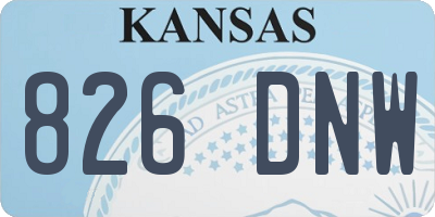 KS license plate 826DNW