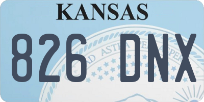 KS license plate 826DNX