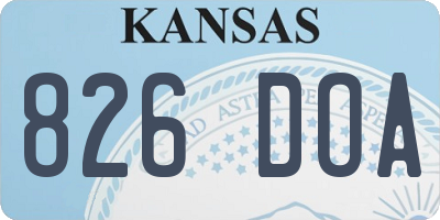 KS license plate 826DOA