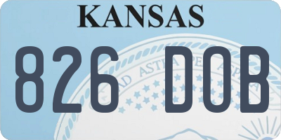 KS license plate 826DOB