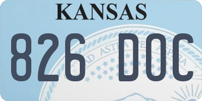 KS license plate 826DOC