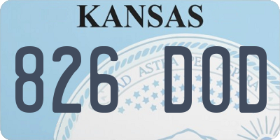 KS license plate 826DOD