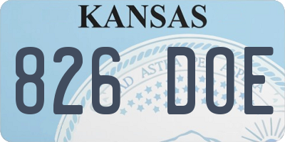 KS license plate 826DOE