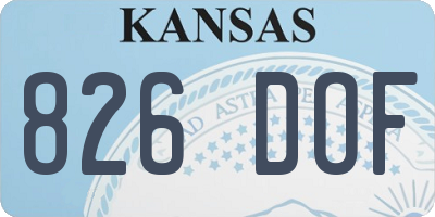 KS license plate 826DOF
