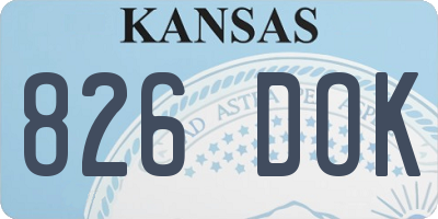 KS license plate 826DOK