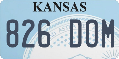 KS license plate 826DOM