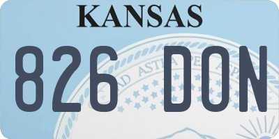 KS license plate 826DON
