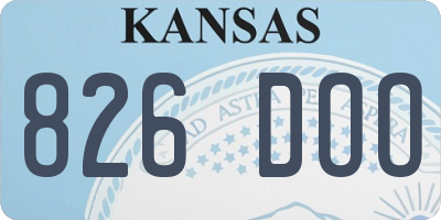 KS license plate 826DOO