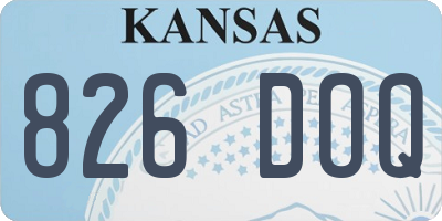 KS license plate 826DOQ