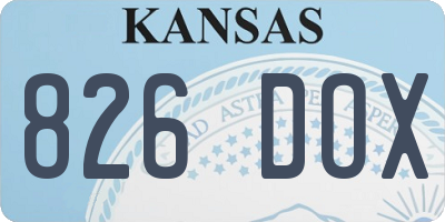 KS license plate 826DOX