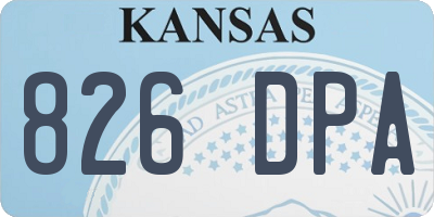 KS license plate 826DPA