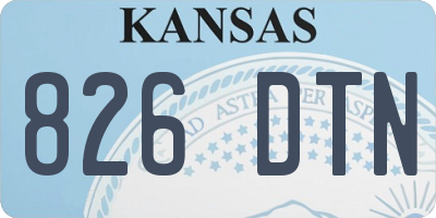 KS license plate 826DTN