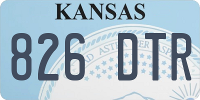 KS license plate 826DTR