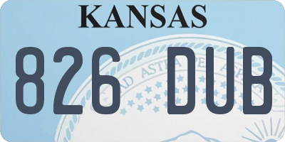 KS license plate 826DUB