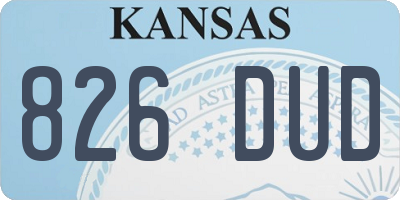 KS license plate 826DUD