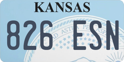 KS license plate 826ESN