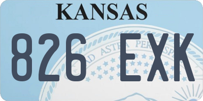 KS license plate 826EXK