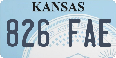 KS license plate 826FAE