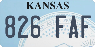 KS license plate 826FAF