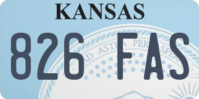 KS license plate 826FAS