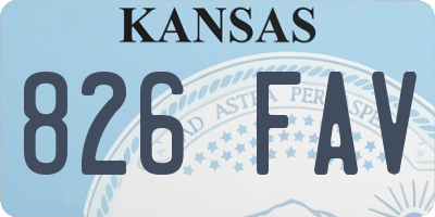 KS license plate 826FAV