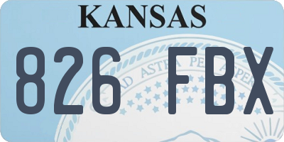 KS license plate 826FBX