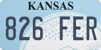 KS license plate 826FER