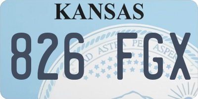 KS license plate 826FGX
