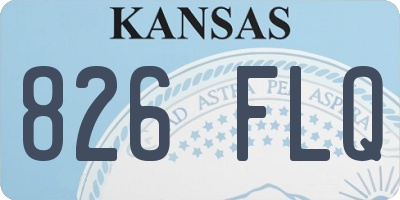 KS license plate 826FLQ