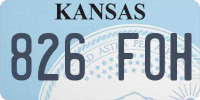 KS license plate 826FOH